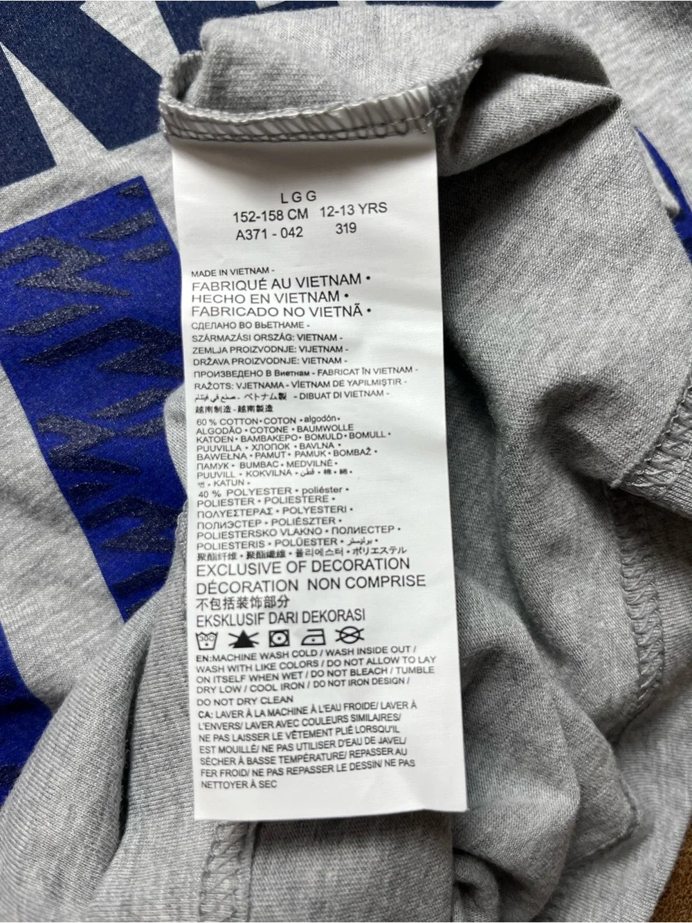 Nike 3BRAND by Russell Wilson Boys L (12-13) Fired Up Graphic T-Shirt Gray NWT